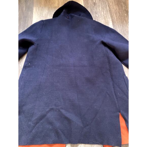 Chunky Knit Navy Cardigan Boho MCM Cozy Heritage Scandi Small Oversized Capsule - Picture 7 of 7